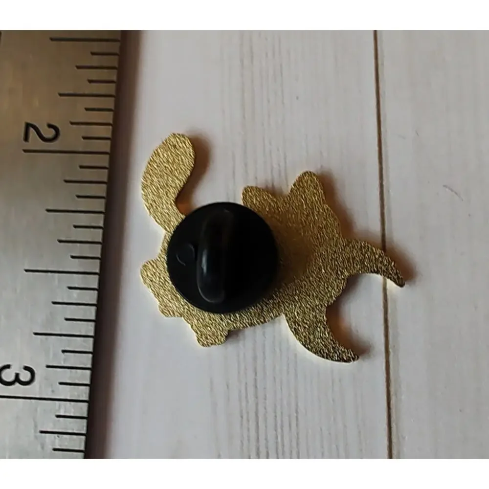 Black Cat and Moon Pin Gothic Witchy Halloween Lapel Hat